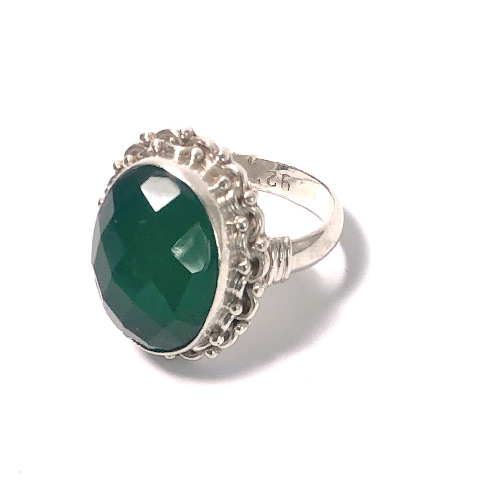 Silver Ring Jade Stone